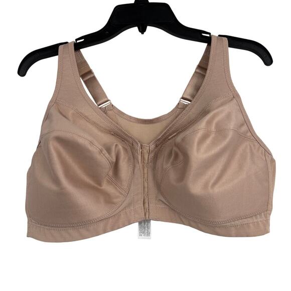 Glamorise Bra Size 38DD Beige MagicLift Front Close Posture Back Support No Wire - Picture 1 of 6